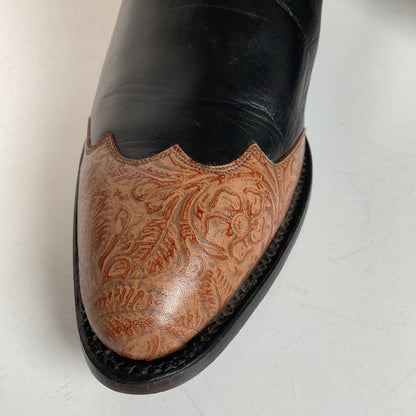 Vintage Ben Miller Cowgirl Boots | Tooled Inlays | Bucking Bronco | Women’s 10 B