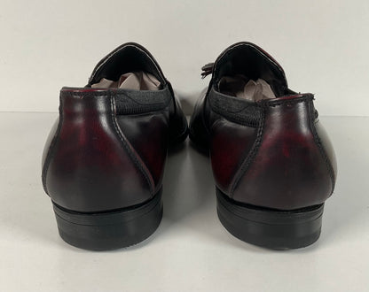Vintage Johnston Murphy Aristocraft Oxblood Tassel Loafers 9.5 C USA Made