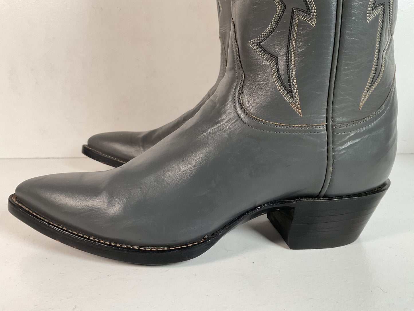 Remington Custom Cowboy Boots | USA Made | Grey | Men’s 8.5 B | Women’s 9.5