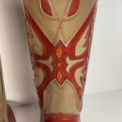 Vintage Capezio Butterfly Cowgirl Boots | Tooled Inlays | USA Made | Women’s 8 M