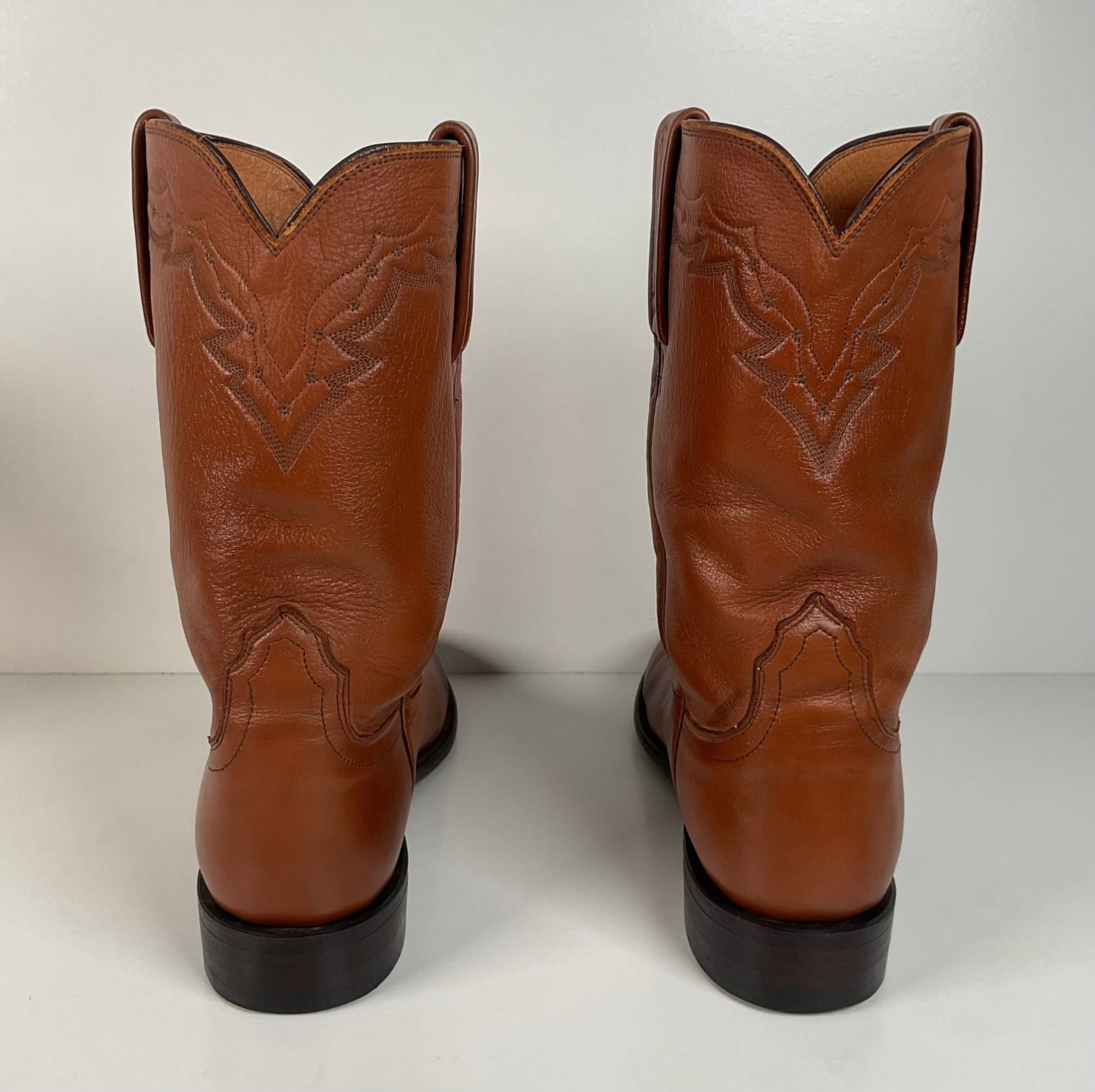 Lucchese 2000 Roper Boots | USA Made | Brown Calf | Men’s 9.5 D