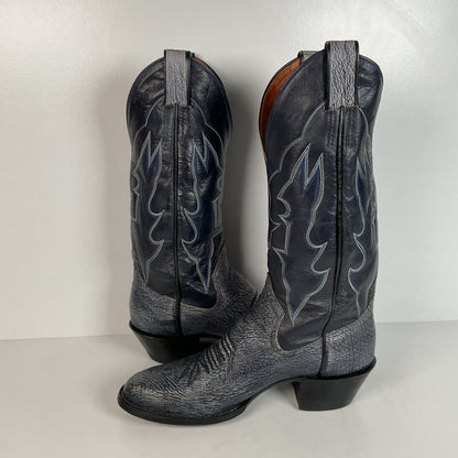 Vintage Sanders Cowboy Boots | Exotic Shark Skin | Extra Narrow | Men’s 11.5 A