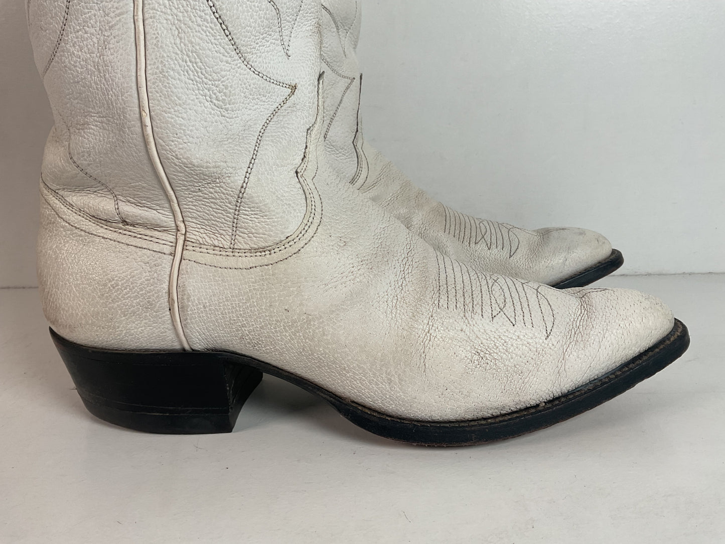 Vintage Justin White Label Cowboy Boots | USA Made | Men’s 9.5 D