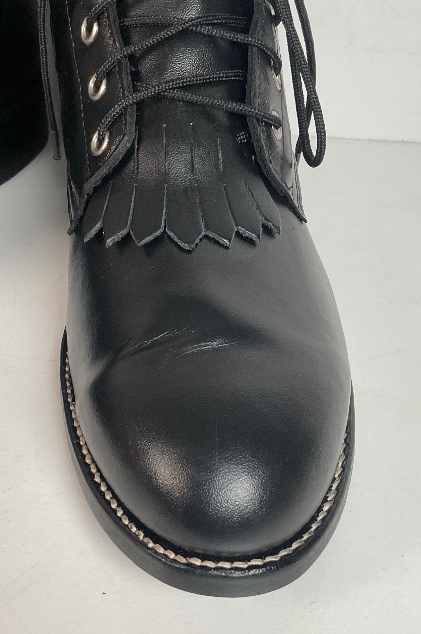 Vintage J. Chisholm Kiltie Packer Boots 9.5 EE USA Made Lace Up