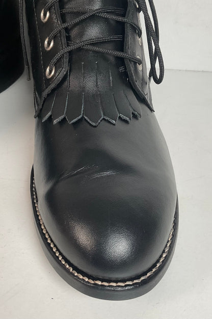Vintage J. Chisholm Kiltie Packer Boots 9.5 EE USA Made Lace Up