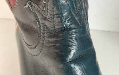 Vintage Tony Lama Bicentennial Thunderbird Cowboy Boots 10 D Gold Label 1776 Walrus Wingtip