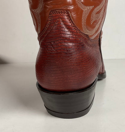 Vintage Tony Lama Teju Lizard Cowboy Boots | Gold Label | Narrow | Men’s 9.5 B