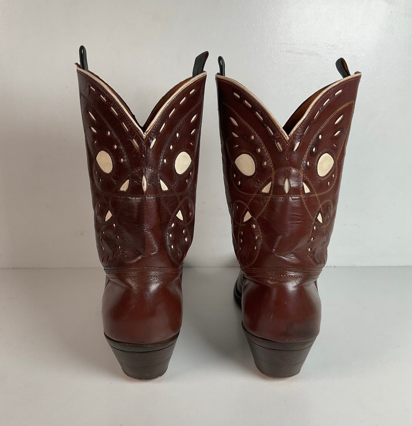 1940s Men’s Goding Pee Wee Cowboy Boots 10.5 D Butterfly Inlay
