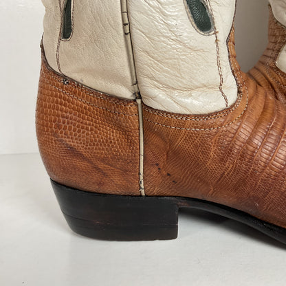 Vintage Cuadra Butterfly Cowgirl Boots | Teju Lizard | Tooled Inlays | Women’s 8