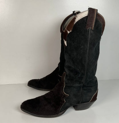 Vintage Larry Mahan Cowboy Boots | Pony Hair on Cowhide | Triad | Men’s 9.5 B