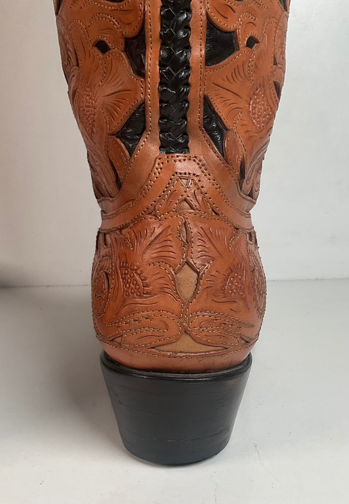 Cock of The Walk Cowboy Boots 12.5 Hand Tooled Carrie Cameron Designs