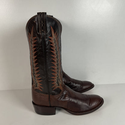Vintage Tony Lama Teju Lizard Cowboy Boots | Gold Label | 7.5 B | Women’s 8.5