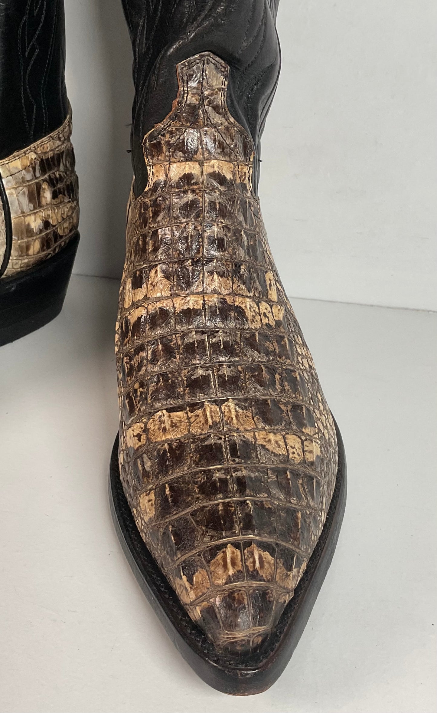 Remington Natural Alligator Cowboy Boots 9 D Body Cut