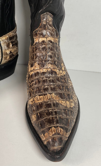 Remington Natural Alligator Cowboy Boots 9 D Body Cut