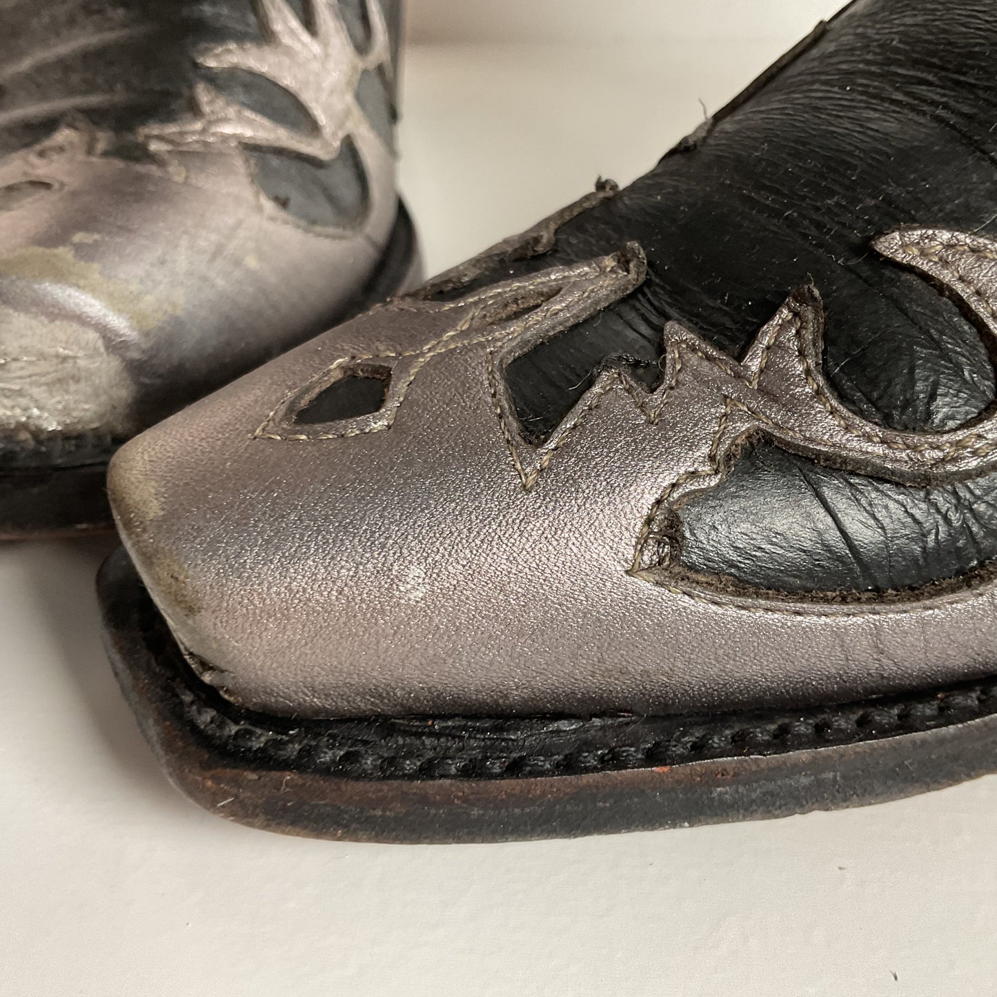 Custom Metallic Cowgirl Boots | Wingtip | Embellished | Women’s 7.5 B