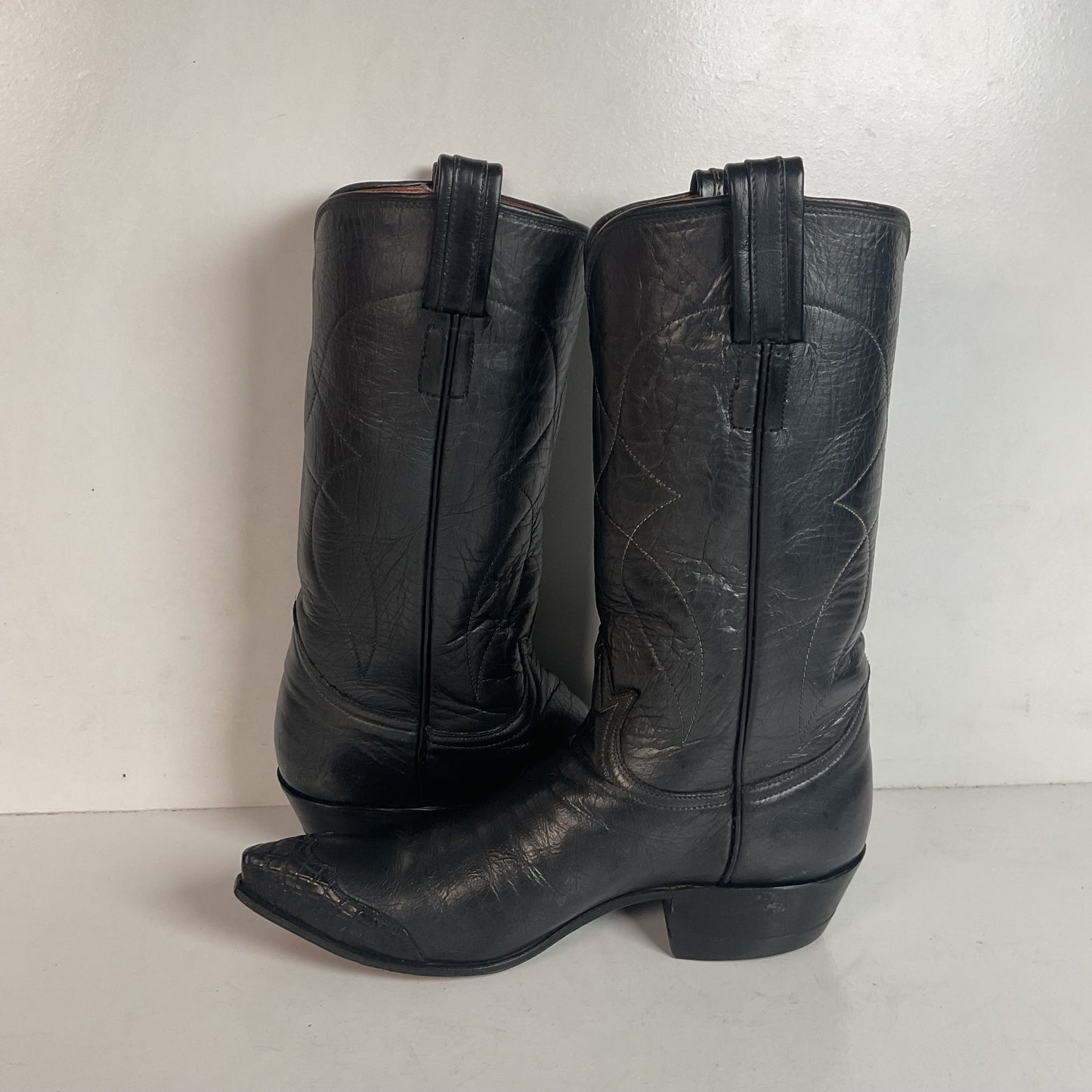 1960s Tony Lama Cowboy Boots Men’s 6 Extra Narrow | Women’s 7 Alligator Wingtip