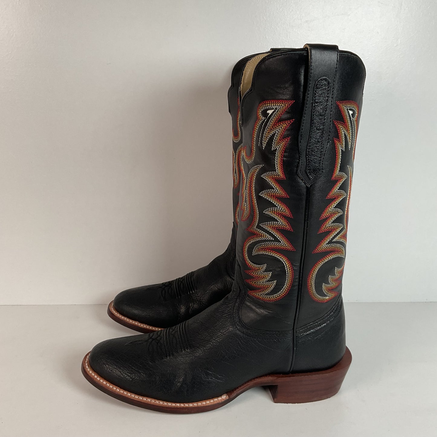 R. Watson Smooth Ostrich Cowboy Boots | Exotic | Black | Men’s 9 D