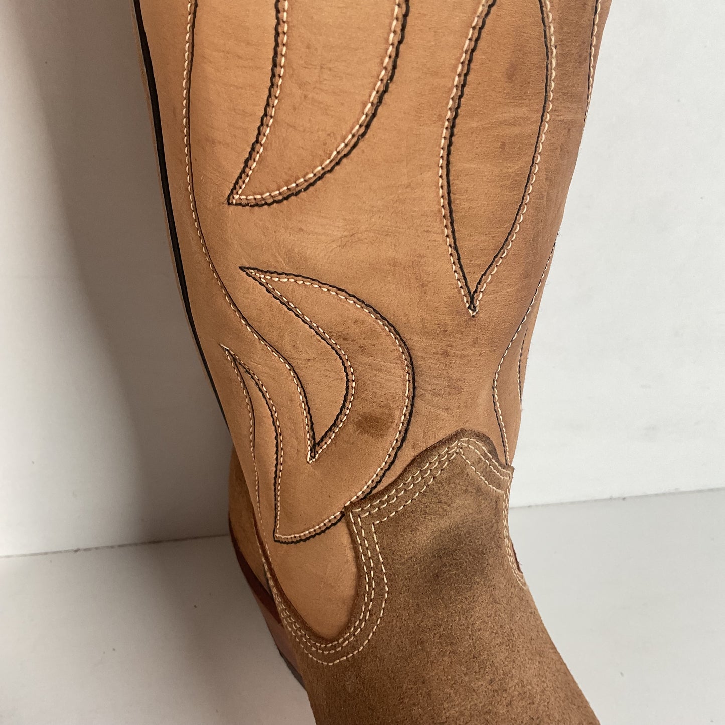 1960s Rodeo Suede Cowboy Boots 11.5 D Rough Out USA Made