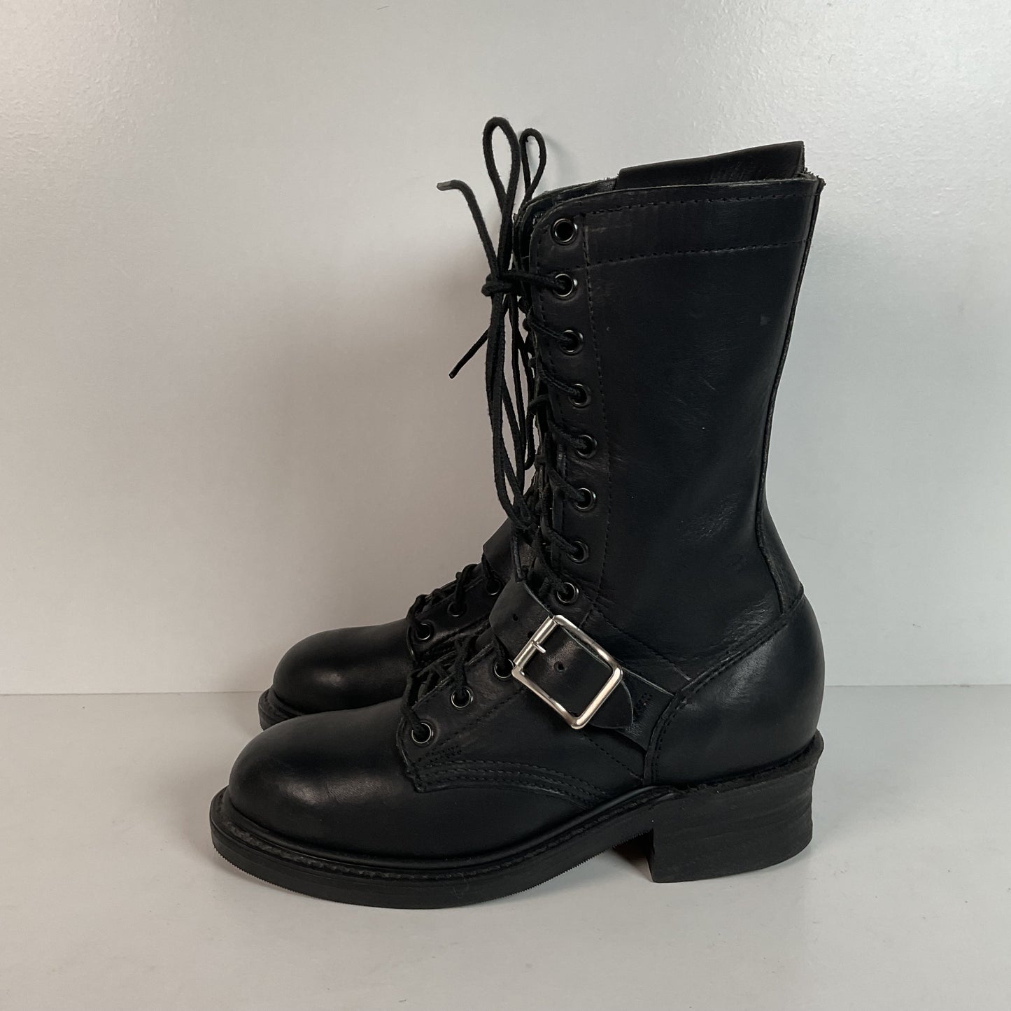 Vintage Double H Tanker Boots | Motorcycle | Lace Up | USA Made | Women’s 6.5 M