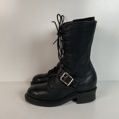 Vintage Double H Tanker Boots | Motorcycle | Lace Up | USA Made | Women’s 6.5 M