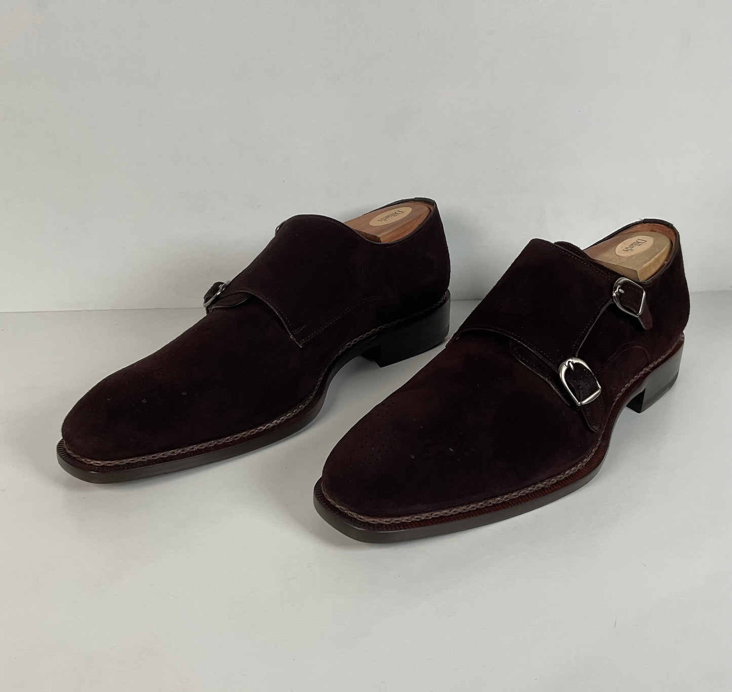 Mezlan Double Monk Strap Shoes | Custom | Nubuck Suede | Brown | Men’s 10.5 M