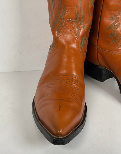 Vintage Justin Fort Worth Cowboy Boots | X Toe | 1960s-1970s | Men’s 9 D