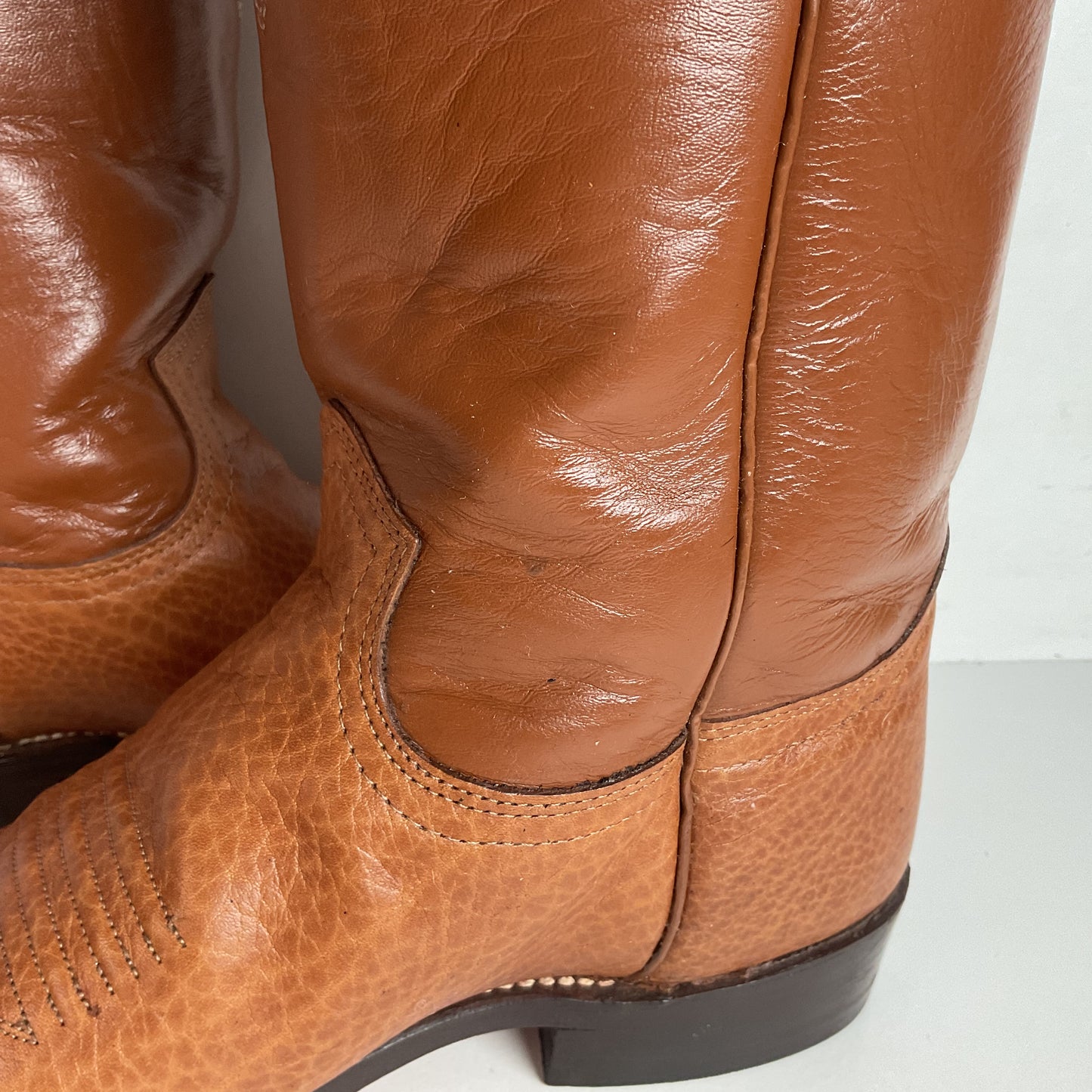 Vintage J. Chisholm Bullhide Roper Boots 9 D USA Made Original Box