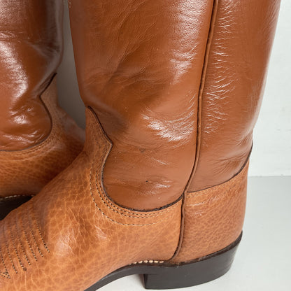 Vintage J. Chisholm Bullhide Roper Boots 9 D USA Made Original Box
