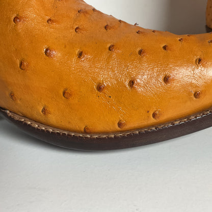 Full Quill Ostrich Cowboy Boots | Exotic | Custom | Butterscotch | Men’s 10 E