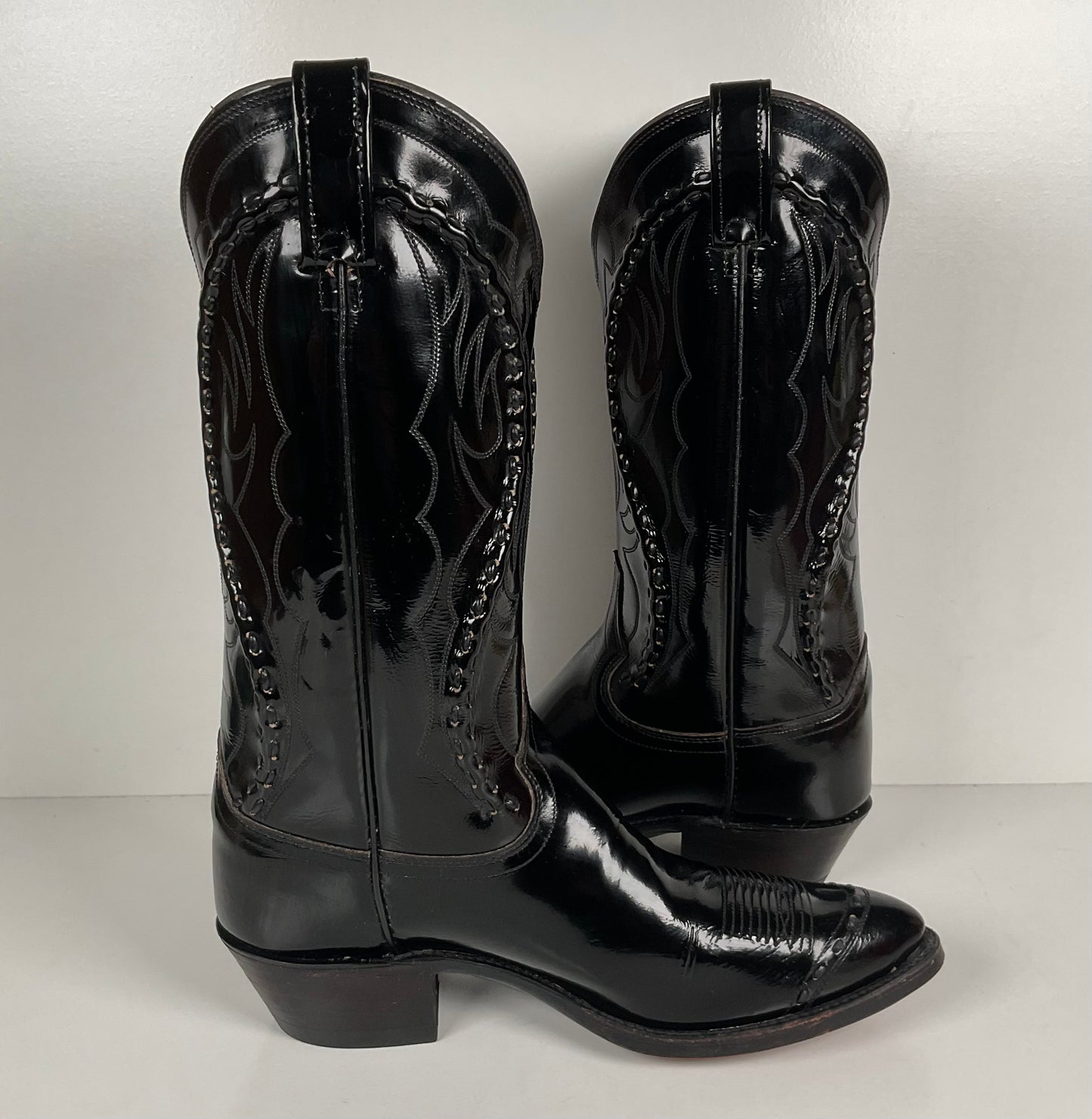 Dan Post Patent Leather Cowboy Boots | Buck Lace | Men’s 9 D