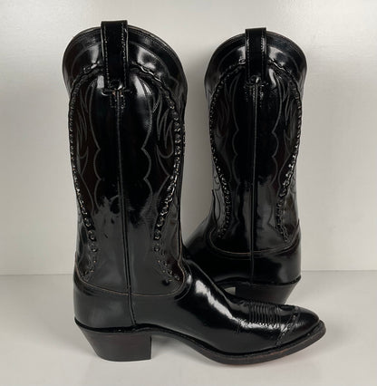 Dan Post Patent Leather Cowboy Boots | Buck Lace | Men’s 9 D