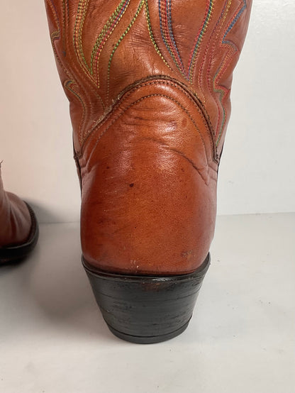 Vintage Tony Lama Buckaroo Boots | Rainbow Stitched | Men’s 8 A | Women’s 9