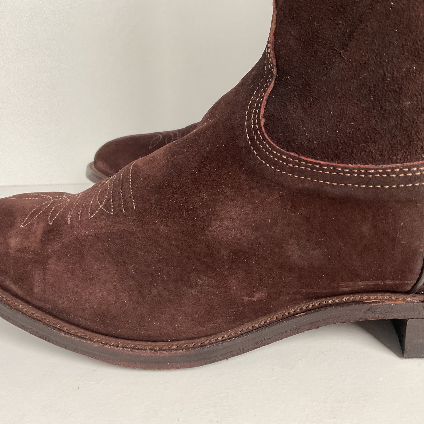 Vintage Nocona Pig Skin Suede Cowboy Boots | USA Made | Men’s 9.5 EE