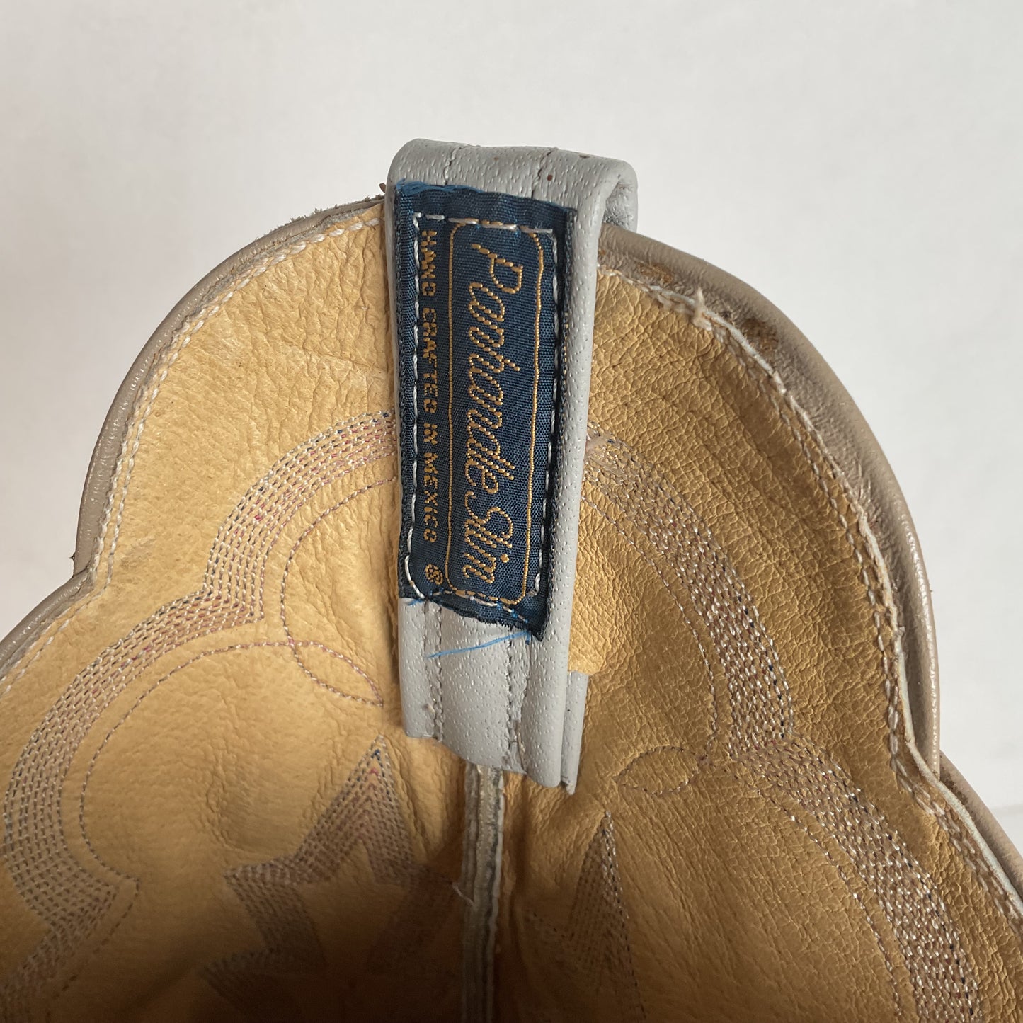 Vintage Panhandle Slim Taupe Cowgirl Boots 7 B Hand Crafted