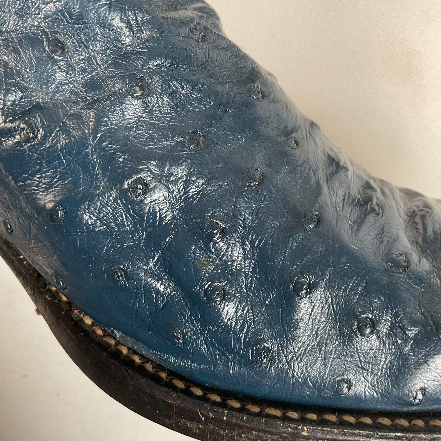 Vintage Justin Ostrich Quill Cowgirl Boots | USA Made | Royal Blue | Women’s 6.5 B