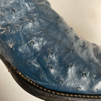 Vintage Justin Ostrich Quill Cowgirl Boots | USA Made | Royal Blue | Women’s 6.5 B