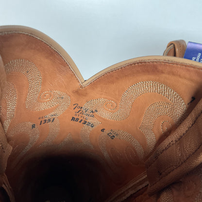 Tony Lama Full Quill Ostrich Cowboy Boots | USA Made | Men’s 6 EE | Women’s 7