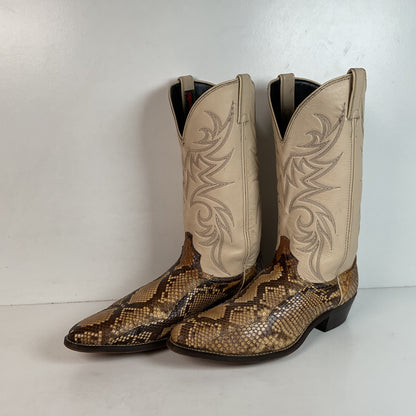 Vintage Laredo Front Cut Python Cowboy Boots 12 D USA Made Snakeskin