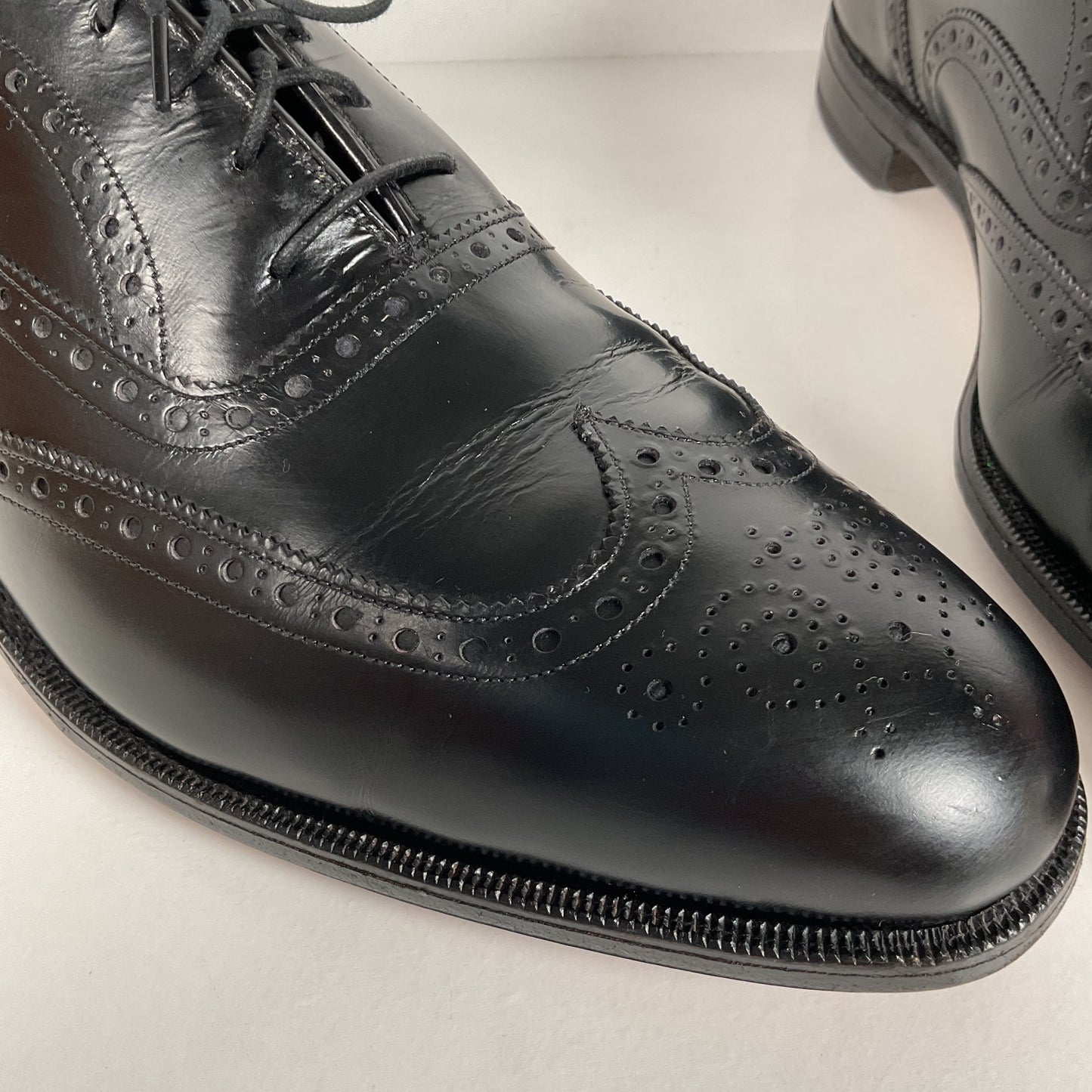 Vintage Johnston Murphy Oxford Shoes | USA Made | Classic Black | Men’s 12 D