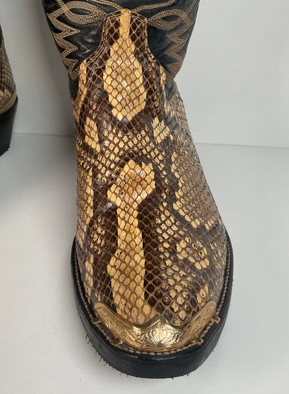 Cowtown Python Snakeskin Cowboy Boots | Front Cut | USA Made | Men’s 9.5 D