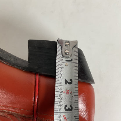 Vintage Tony Lama Burnt Orange Cowgirl Boots 6.5 C Tooled Inlay