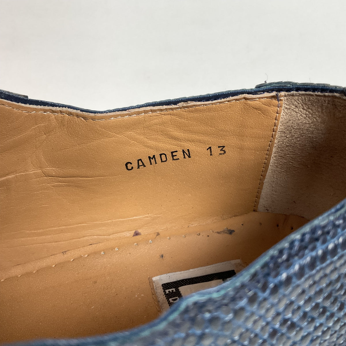 David Eden Exotic Derby Shoes | Navy Blue Crocodile & Teju Lizard | Men’s 13