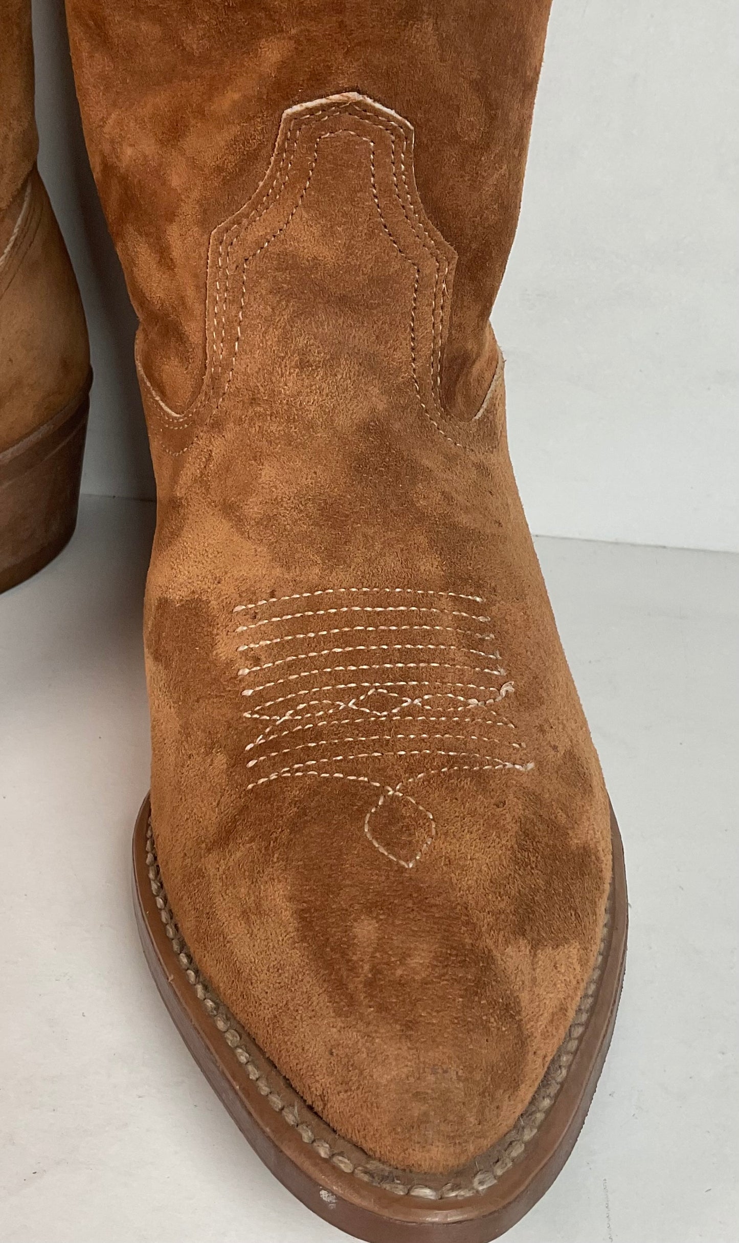 Wolverine Pigskin Suede Cowboy Boots 8.5 EE USA Made Rough Out