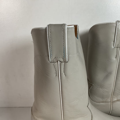 Justin Pearl White Roper Boots 8 C USA Made