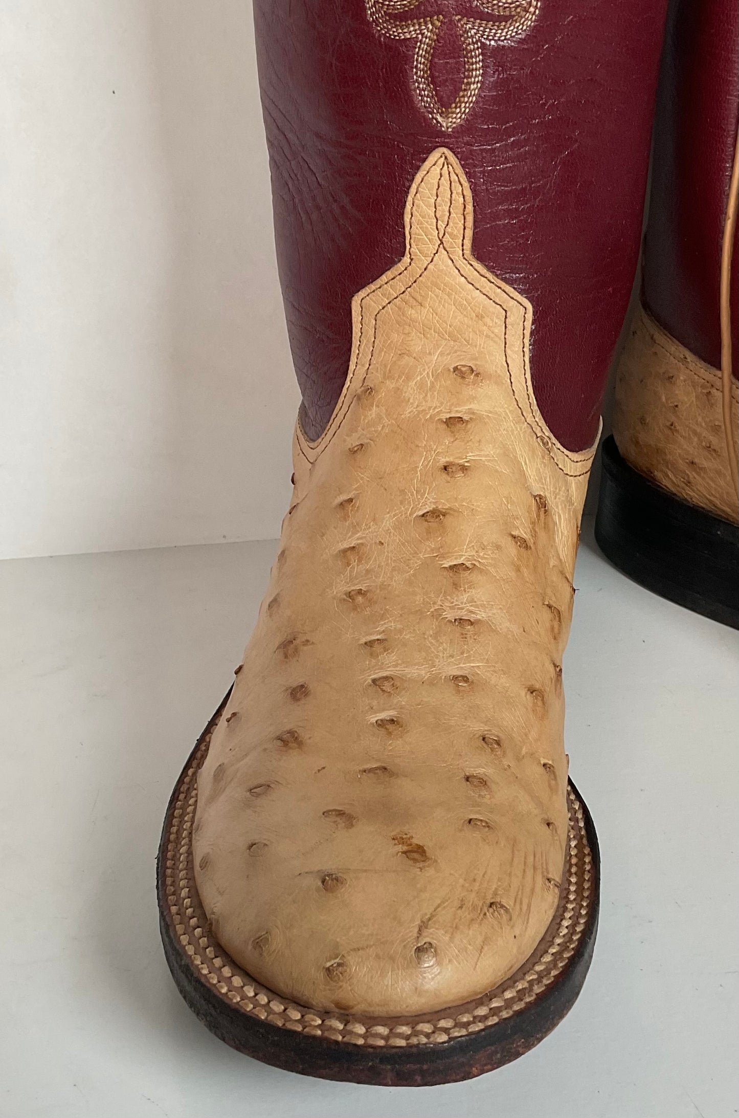 Anderson Bean Ostrich Quill Roper Boots Men’s 8 B | Women’s 9 Exotic USA Made