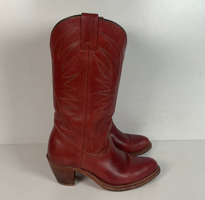 Vintage Double H Cowgirl Boots | Rainbow Stitched | USA Made | Women’s 7 M
