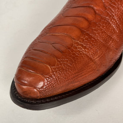 Vintage Longhorn Ostrich Leg Cowboy Boots | Exotic | Tooled Inlays | Men’s 13 D