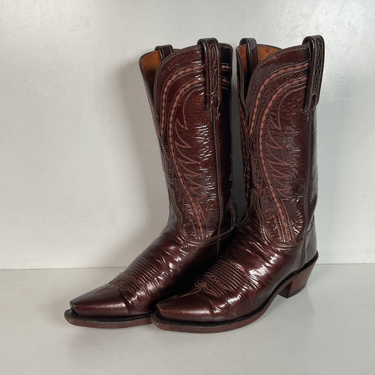 Lucchese 1883 Glossy Patent Leather Cowgirl Boots 6 B USA Madw