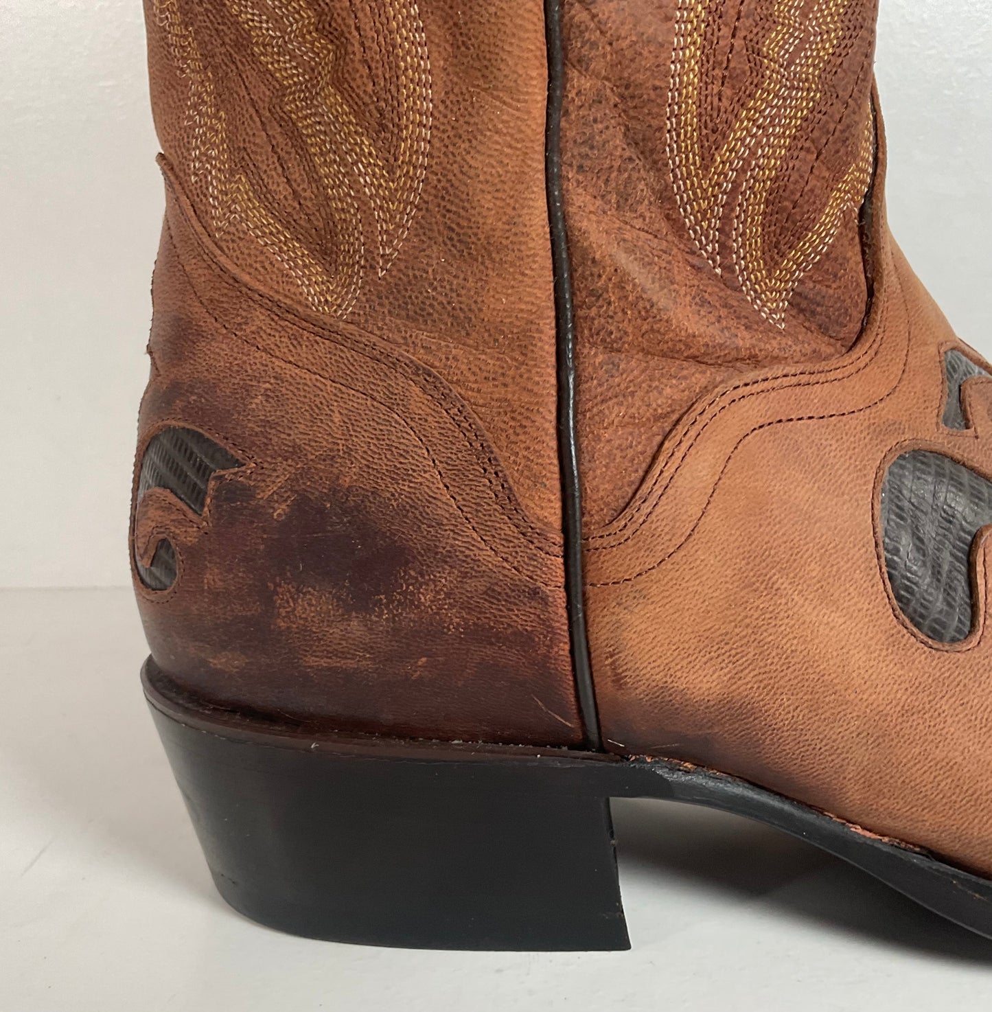 J. B. Dillon Goat Skin Cowboy Boots | Mad Dog | Tooled Inlays | Men’s 9 D