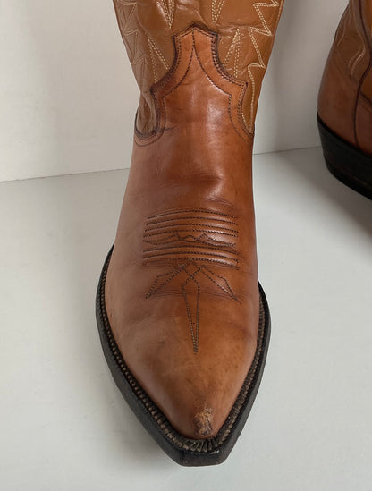 Vintage Justin Fort Worth Cowboy Boots | X Toe | White Label | Men’s 7 D